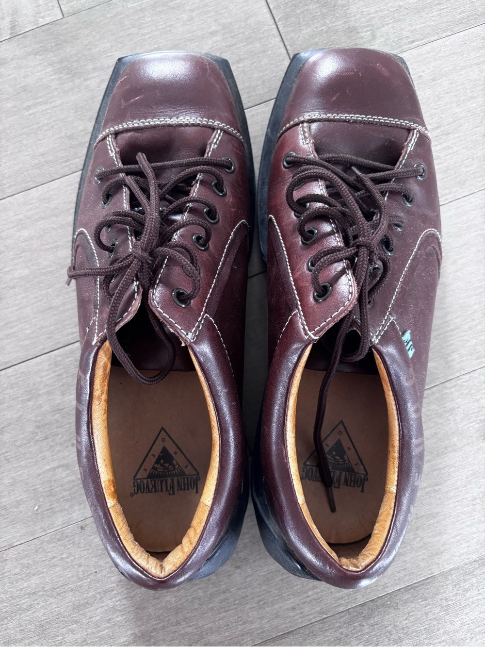 John Fluevog Angel Sole M11 Leather Shoes Size 11 burgundy/brown Vintage - Picture 3 of 6